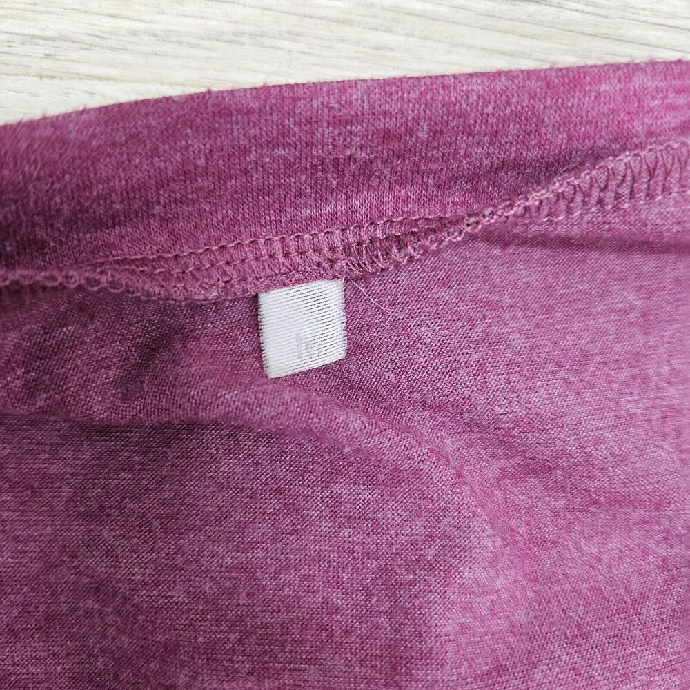 Womens Maroon V-Neck Longsleeve Shirt Button Detail Medium - Picture 3 of 7